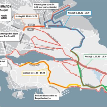 Trafikinformation adidas Premiärhalvan lördag 25 april